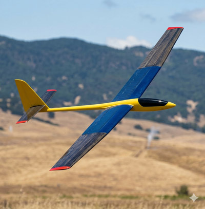 A standard two-meter class sailplane in flight