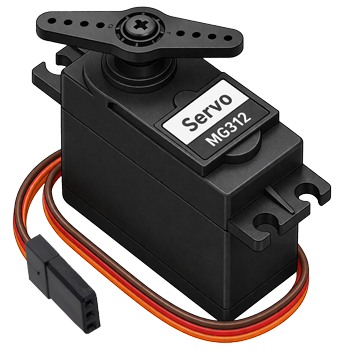 A typical R/C servo with output arm